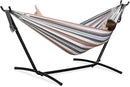 PNAEUT Double Hammocks with Stand for Outside, Portable Space Saving Heavy-Duty Steel Stand for Indoor Outdoor Patio with Carrying Bag, 450 lbs Capacity (Coffee) by GreenHaven Gardens