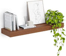Heimlove 12" Deep Floating Shelves, 36 x 12 Inch Wall Mounted Long Floating Shelf with Invisible Brackets, for Home Decor, Bedroom, Kitchen, Living Room, Bathroom - 1 Pack, Walnut by CozyNest Decor