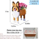 Sheltie Dog Planter Plant Pots,Cute Garden Dog Flower Planter,Large Dog Planters Birthday Gifts for Women,Office,Indoor/Outdoor Decor(9.84 * 7.87 * 17in) by GreenHaven Gardens