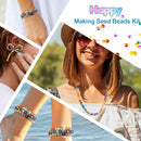 XSEINO About 1200pcs 6mm Crackle Glass Beads Bracelet Making Kit,24 Style Crack Sunshine Yellow Series Colorful Crystal Beads for Jewelry Bracelet Making,DIY Crafts,Friendship Bracelets,Necklaces by TinyTreasures Baby Boutique