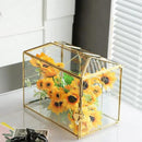 Glass Card Box with Slot, 10.2 inch Large Gold Clear Card Box for Wedding Receptions, Decorative Storage Box with Lock for Baby Shower, Birthday Party, Bridal Shower by CozyNest Decor