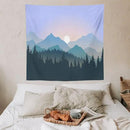HZOHNAGO Mountain Tapestry Forest Mountain Sunrise Pattern Printed Wall Tapestry Wall Hanging for Bedroom Living Room Dorm 60" W x 60" H by CozyNest Decor