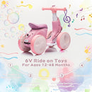 6V Electric Baby Balance Bike for 1 Year Old Boys Girls Ride on Toys 12-48 Months Toddler Balance Bike, 4 Wheels Kids First Bike with Remote Control First Birthday Gifts- Purple by TinyTreasures Baby Boutique