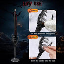 LemonRoad 2 Pcs Halloween Skull Candle Holders Halloween Table Centerpieces Fireplace Decorations Skeleton Gothic Decor Horror Skeleton Skull Candlestick Holders for Home Office Bar Party Supplies by CozyNest Decor
