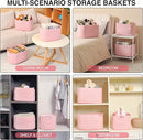 Storage Baskets for Organizing Shelves, Pink Basket for Nursery, Woven Cotton Rope Baskets for Storage, Towel Basket for Bathroom, 15"x11"x9.5", 3 Packs, Light Pink by TinyTreasures Baby Boutique
