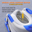 SKYROKU Potty Training Toilet, New Sector-Shape Stabilized Base two in one Toddler Toilet Seat with Splash Guard, Anti Slip Pad, and Step Stool Dark Blue by TinyTreasures Baby Boutique