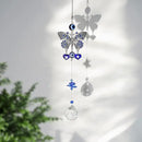Turkish Blue Evil Eye Butterfly Wall Hanging with Crystal Suncatcher Ornament for Home Decor Protection Good Luck Blessing Housewarming Birthday Gift by GreenHaven Gardens