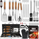 BBQ Grill Accessories Set, 38Pcs Stainless Steel Grill Tools Grilling Accessories with Aluminum Case, Thermometer, Grill Mats for Camping/Backyard Barbecue, Grill Set for Men Women by GreenHaven Gardens