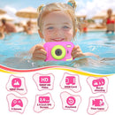 Kids Camera Waterproof, IP68 Underwater Camera for Kids Aged 3-12, HD Kids Digital Camera with 1080P Video Recording, Durable ABS Material, Pool Toys for Boys Girls with 32GB Card (Pink) by TinyTreasures Baby Boutique