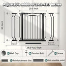 29.53"-43.30" Mornyray Auto-Close Baby Gate Extra Wide, Pressure Mounted Dog & Pet Gate for Stairs Doorways, No Drill Safety Barrier with Lace Design, Metal Child Proof Gate Indoor Outdoor, Black by TinyTreasures Baby Boutique