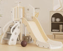XJD 5 in 1 Toddler Slide, Kids Slide for Toddlers Age 1-3, Outdoor Indoor Playset for Toddlers with Basketball Hoop and Ball, Storage Space and Non-Slip Steps Telescope (Beige) by TinyTreasures Baby Boutique