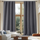 Simplebrand Ava Grey Blackout Extra Long 10ft Curtains for Patio 120 Inches Long 2 Panels Set, Solid Thermal Insulated Energy Saving Rod Pocket Window Treatment Curtains Blackout Drapes, 50 Wx120 L by TinyTreasures Baby Boutique