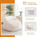 BYBYME Giant Bean Bag Chair for Adults and Kids, Large Comfy Cozy Beanbag, Floor Sofa for Teens, Living Room, Gaming, Reading, Beige by CozyNest Decor