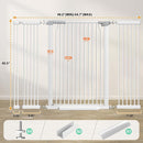 40.5" Extra Tall Baby Gate No Drill, 49.2"-54.7" Extra Wide Dog Gate Indoor, Pressure Mounted Safety Child Gate, Auto Close Pet Gate for Stairs Doorways Walk Through, White by TinyTreasures Baby Boutique