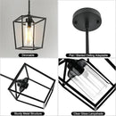 3 Pack Black Pendant Lights for Kitchen Island, 1-Light Farmhouse Metal Pendant Light Cage Kitchen Hanging Light Fixtures with Clear Glass Shade for Dining Room, Entryway, Hallway, Foyer by CozyNest Decor