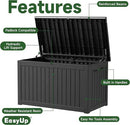 260 Gallon Outdoor Storage Box Waterproof, UV Resistant Resin Deck Box with Hydraulic Rod, Lockable Design and Enhanced Durability for Patio, Garden, and Poolside Use by GreenHaven Gardens