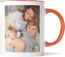 Custom Mug Upload Your Picture Personalized Coffee Mug with Photo Text Name Customized Cup Unique Ideas Gifts for Men Women Mom Dad Halloween Christmas Thanksgiving Friend Family (Orange, 11oz) by TinyTreasures Baby Boutique