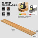Fun Memories Floating Shelves for Wall, 72"x9.3" Rustic Solid Elm Wood Shelves, Heavy-Duty Wall Mounted Shelves with Invisible Brackets for Living Room, Bedroom, Kitchen, Natural Finish by CozyNest Decor