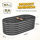KING BIRD Raised Garden Bed Kit 2025 Upgraded Quick-Setup Galvanized Planter Garden Box Outdoor for Gardening, Vegetables, Flowers, 74x36x23 in, Dark Grey by GreenHaven Gardens