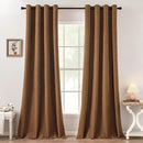 MIULEE 100% Blackout Linen Curtains for Bedroom Thermal Insulated Brown Grommet Room Darkening Curtains & Drapes Fall Decor for Living Room Nursery 52 x 108 Inch (2 Panels) by TinyTreasures Baby Boutique