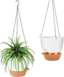 GARDIFE Hanging Planter, 10 inch Hanging planters for Indoor. Outdoor Plants, Self Watering Plant Pot, 2 Pack Large self Watering Hanging Planter, White by GreenHaven Gardens