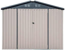 Metal Outdoor Galvanized Steel Storage Shed with Lockable Doors for Backyard or Patio Storage of Bikes, Grills, Supplies, Tools, Toys, for Lawn, Garden, and Camping, Tan (8x6) by GreenHaven Gardens