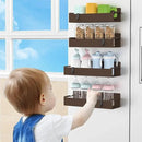 4 Pack Magnetic Spice Rack Organizer for Refrigerator and Oven, Brown Fridge Organizers and Storage for Kitchen by CozyNest Decor