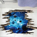 3D Space Floor Sticker,Blue Galaxy Wall Decal-Removable Mural for Kids Bedroom Living Room Milky Way Decorations by CozyNest Decor