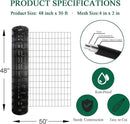 Black PVC Coated Welded Wire Fence 48 Inch x 50 Foot, 2 Inch x 4 Inch 14GA, Garden Border Fencing Roll Vinyl Coating Metal Wire Mesh Hardware Cloth for Yard Vegetable Plant Protection by GreenHaven Gardens