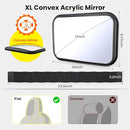 Fixed Headrest Car Mirror for Baby Rear Facing Fit Tesla Shatterproof Baby Mirror for Car Back Seat 360° Wide Clear View Never Shake Crash Tested Stable Velcro Strap Newborn Baby Essentials by TinyTreasures Baby Boutique