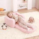 Welnow 2-in-1 Kids Sofa Chair, Convertible Toddler Chair Flip Out Children Sofa Chair with Wave Armrests Folding Kids Play Sofa with Side Pockets & Removable Cover Armchair for Girl or Boy by CozyNest Decor