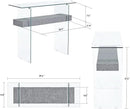 ivinta Glass Console Table with Storage, 39.4" Modern Entryway Table for Living Room, Foyer, Hallway, Bedroom 5101 (Gray) by CozyNest Decor