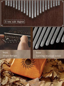 Kalimba Thumb Piano, 21 Keys, Musical Instruments Gift Set with Tune Hammer, Music Book, Carrying Bag by TinyTreasures Baby Boutique