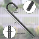 16 Inch Ground Rebar Stakes Heavy Duty J Hook Ground Anchors 40 Pack, Tent Stakes with Chisel Point End, Chain Link Fence Spikes for Bounce House, Gazebos and Outdoor Decorations Inflatables by CozyNest Decor