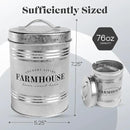 Amici Home Farmhouse Galvanized Canister | Dry Food Storage Container | Airtight Lid | 76 Oz Capacity | Farmhouse Décor | Rustic Metal Canister for Kitchen Countertop by CozyNest Decor