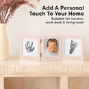 Inkless Baby Handprint and Footprint Kit for Newborn - Baby Footprint Kit, Newborn Keepsake Nursery Picture Frame,Dog Paw Print Maker,Personalized Gifts for New Mom,Showers & Registry(Petal Pink/Gold) by TinyTreasures Baby Boutique