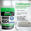 Rockin' Green Hard Rock Laundry Detergent for Hard Water (90 Loads), Plant based, Natural Laundry Detergent Powder, Biodegradable Odor Fighter, Safe for Sensitive Skin, 45 oz (Freshwood Mac) by TinyTreasures Baby Boutique