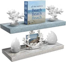 Sorbus Floating Shelf — Hanging Wall Shelves Decoration — Perfect Trophy Display, Photo Frames — Extra Long 24 Inch (Rectangle Shelf Set - Blue White) by CozyNest Decor