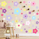 Glow in The Dark Y2k Cute Flowers Wall Decals，Glowing Luminous Colorful Floral Wall Stickers Colorful Removable self-Adhesive Preppy Hippie Stickers for Girls Bedroom by CozyNest Decor