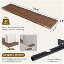 Fun Memories 40" Rustic Wood Floating Shelves with Invisible Brackets for Storage & Decor, Deep Wall Mounted Shelves for Bathroom, Kitchen, Living Room (Walnut, Set of 2) by CozyNest Decor