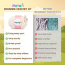 Mewaii Crochet Kit for Beginners Level 2 with 40% Extra Eco-Friendly Pre-Started Easy Yarn, Step-by-Step Video Tutorials for Adults and Kids (3 Pack Cows) by TinyTreasures Baby Boutique