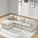 CHITA Sectional Modular Down Filled L Shape Sofa, Comfty L Shape Cloud Couch,FSC Certified L Shaped Couch for Living Room, 114 inch Width,4 Seat with Storage Ottoman, Snow by CozyNest Decor