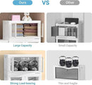 400Qt Stackable Storage Bins with Lids, 100Gal Closet Organizers and Storage Drawer, Plastic Collapsible Storage Bins with Doors, Heavy Duty Store Box Cabinet for Home Kitchen, 4Pack White by CozyNest Decor