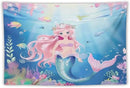 HZOHNAGO Mermaid Girls Tapestry Watercolor Mermaid Princess Pattern Printed Wall Tapestry Wall Hanging for Bedroom Living Room Dorm 60" W x 40" H by CozyNest Decor
