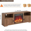 Fireplace TV Stand for Television up to 80 Inch,Entertainment Center with Adjustable Shelf,Mid-Century Modern Fluted TV Stand with 23" Electric Fireplace,Media Console for Living Room,Bedroom by CozyNest Decor
