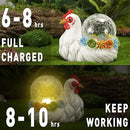 Solar Chicken Garden Statue Lights for Outdoor Decor with Cracked Glass LED Rooster Figurine Lighting Resin Succulent Hen Decorations for Patio Lawn Yard Home Housewarming Mom Wowen Gifts by GreenHaven Gardens