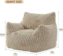 Giant Bean Bag Chairs for Adults Teens, Large Bean Bag Sofa Chairs with Filling Comfy Fuzzy BeanBag Chair with Armrests for Bedroom Living Room Reading by CozyNest Decor