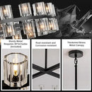 Modern Black Crystal Chandelier,36" K9 Crystal Chandeliers for Dining Room Over Table,Wagon Wheel Chandeliers for Dining Room,Living Room,Foyer,Includes 36XG4 Bulbs by CozyNest Decor