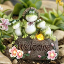 Funny Frog Statues For Garden - 7'' Mothe & Sons Solar Frog Garden Decor Frog Garden Statue For Yard Patio porch Lawn Birthday Christmas Thanksgiving Housewarming Frog Gifts For Women Mother. by CozyNest Decor