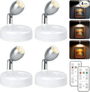 4 Pack Wireless Spot Lights Indoor, Battery Operated Uplighting, Mini Spotlight with Remote 3CCT Tree Lights Indoor, Accent Wall Lights for Display Plant Picture Dartboard by CozyNest Decor